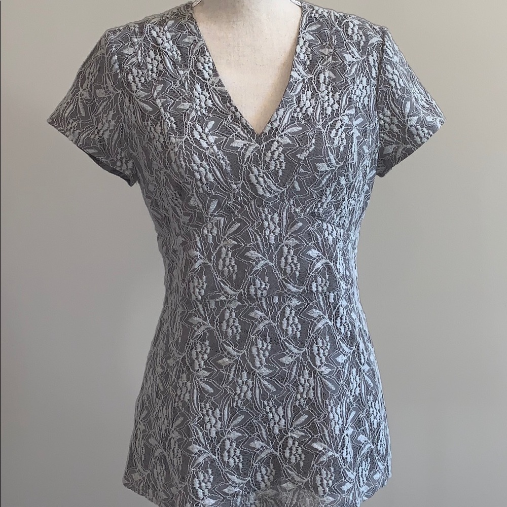 Banana Republic Gray Lace Blouse